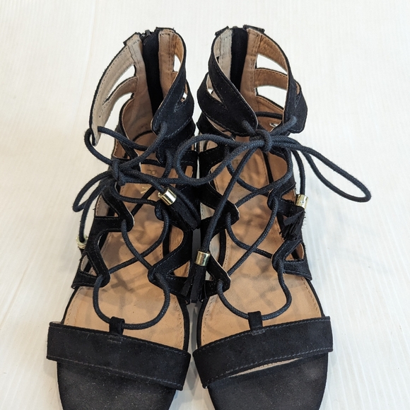 REPORT women's black lace-up gladiator sandals size 7.5 - Picture 2 of 11